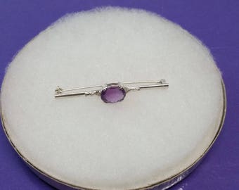Nostalgic brooch 925 Amethyst rare SB242