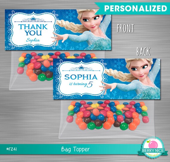 FROZEN bag topper, Frozen Party Package, Frozen Printable Bag Topper, Frozen DIY Party Kit Il_570xn