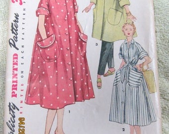 Vintage 1953 Simplicity pattern size 16 Misses and women's robe in two lengths