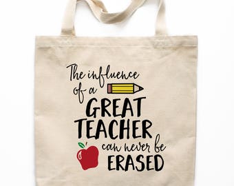 Teacher Gift, Teacher Tote Bag, Canvas Tote Bag, Printed Tote Bag, Market Bag, Shopping Bag, Reusable Grocery Bag 0120