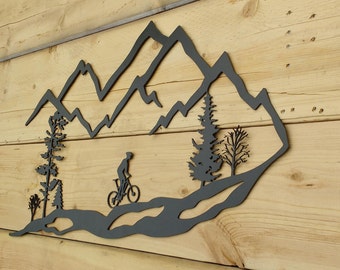 Metal Wall Art, Mountain, Bike, Trees, Mountain Bike, MTB