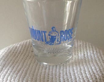 Vintage Mount Rose Souvenir Shot Glass/Jigger/Swanky Swig---Mount Rose Ski Resort At Lake Tahoe--Reno Nevada--Souvenir Bar Decor