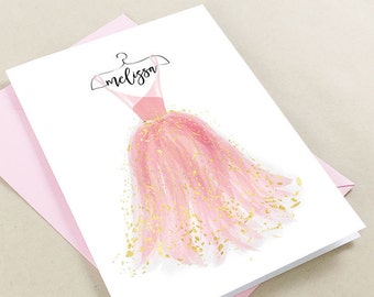 Will you be my bridesmaid card, bridesmaid proposal card, Bridesmaid Name, Maid of Honor Card, Flower girl, 5x7, Pink, Blush, Rose, Gold