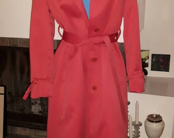 Vintage London Fog 'Maincoats' Rain Jacket - Coral Women's London Fog Imaginit Trench Coat - Vintage Rain Coat Trench Coat