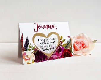 Scratch Off Will you be my Bridesmaid? Card - Maid of Honor, Bridesmaid Proposal Invitation Ask Card Personalized with Metallic Envelope