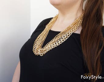 gold chain necklace modern jewelry gift layering necklace hip hop necklace statement necklace bling necklace charm necklace golden necklace