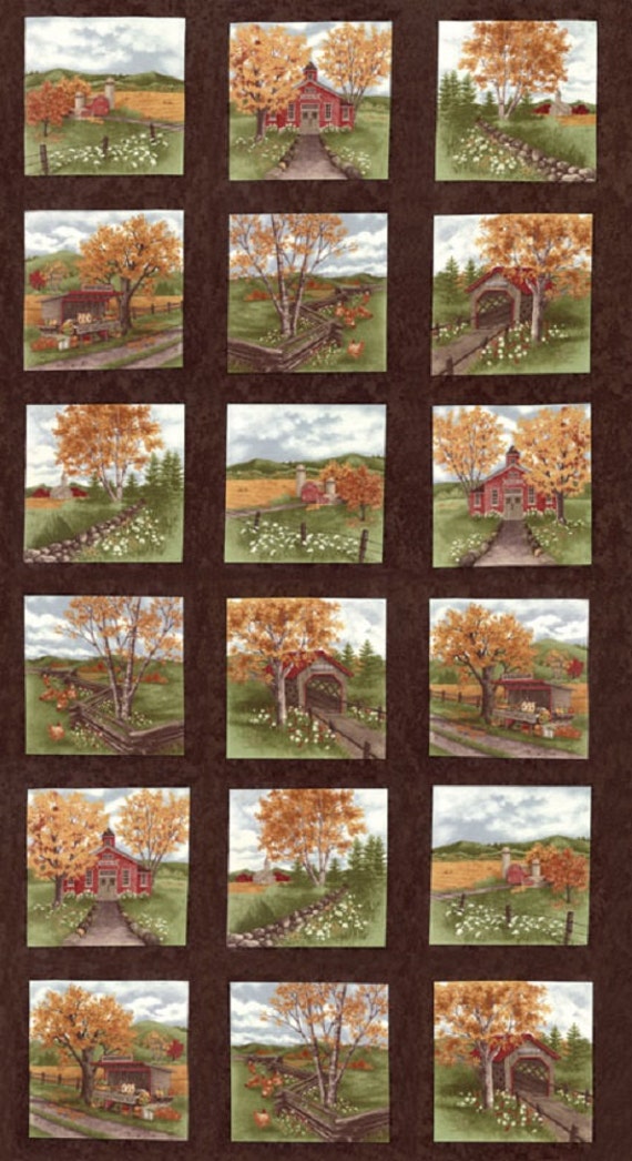 COUNTRY ROAD Fabric Blocks PANEL // Moda Fabric Squares By