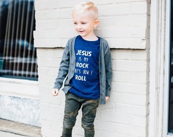 Jesus is my rock, Graphic Tee, Christian Shirt, Toddler Boy Shirt, Jesus Shirt, Toddler Girl Shirt, Baby Boy Shirt , Baby Girl Shirt