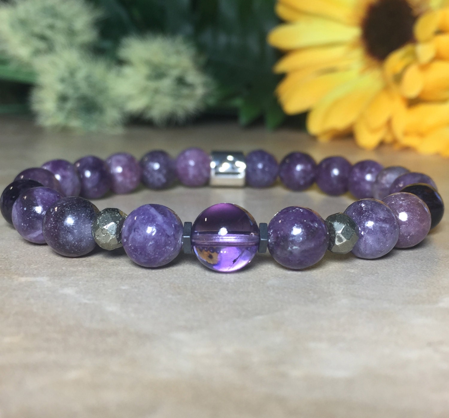 Libra Zodiac Gemstone Bracelet Ametrine Bracelet by SymbolicGems