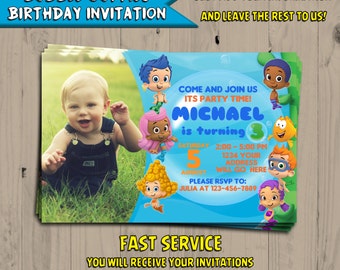 Bubble Guppies Birthday Invitation - Bubble Guppies Birthday - Invite - Party Favors - Digital - Printable - Personalized