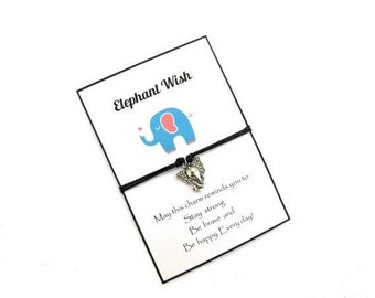 Elephant wish bracelet, Elephant bracelet, Elephant charm bracelet, Friendship Bracelet, Elephant jewelry, Best friend gift, gifts For her.