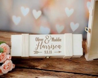 Engraved Wine Box, Personalized Wine Box, Couples Gift, Wedding Gift, His and Hers Wedding Gift, Wooden Wine Box, Engraved Wooden Box