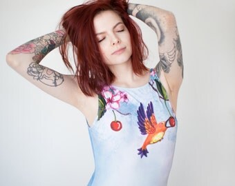 One piece swimsuit for women, Bathing suit Womens swimwear, Beachwear, Romantic summer swimsuit, Girl swimsuit, Retro swimwear COLIBRI