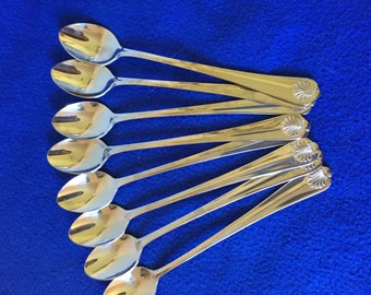Free Shipping. Farberware Indonesia Jubilee pattern stainless iced tea spoons. Set of 8 iced tea/ ice cream spoons.