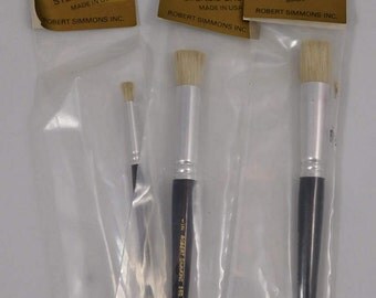 Stencil Brush Set, Three, 5/8. 1/2, 3/16, Decorator, DIY, Wall Art