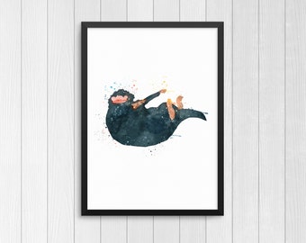 Niffler, Fantastic Beasts, Fantastic Beasts Niffler, watercolor, Harry Potter, Digital Print Poster