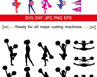 Cheerleading svg, Cheerleader Svg, Monogram Frame Svg, Cheer Cut Files, Svg, Eps, Dxf, Png, jpg, use with Cricut & Silhouette