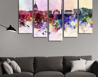 Large Canvas Art, Large Canvas Wall Art, Large Canvas Painting, Large Canvas Art Living Room, Washington Dc Skyline, Washington Dc Wall Art