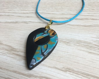 Multicolour - polymer clay necklace / pendant, handmade