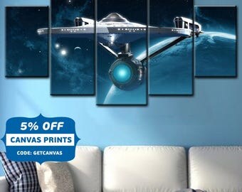 Star Trek ,Starship Enterprise , Star Trek Canvas, Star Trek Star Ship, Enterprise wall art, Enterprise movie canvas print , Movie print