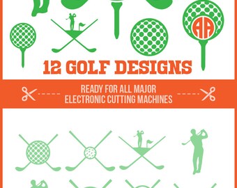SALE 70% Golf SVG Cut Files Bundle | Digital Design Cuttable Clip Art Frames Dxf Png Eps Jpeg Ai Cutting file for Silhouette Cricut SCAL