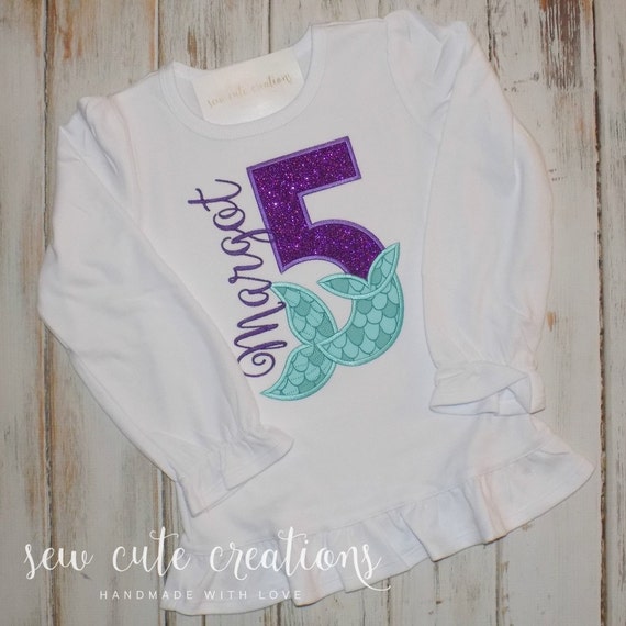 mermaid tail birthday shirt