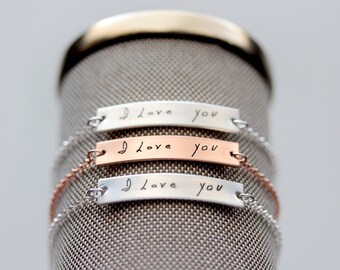 Handwriting Bracelet - Custom Engraved Handwriting Bracelet Writing Bracelet Custom Bracelet Signature Handwriting Bracelet Handwriting