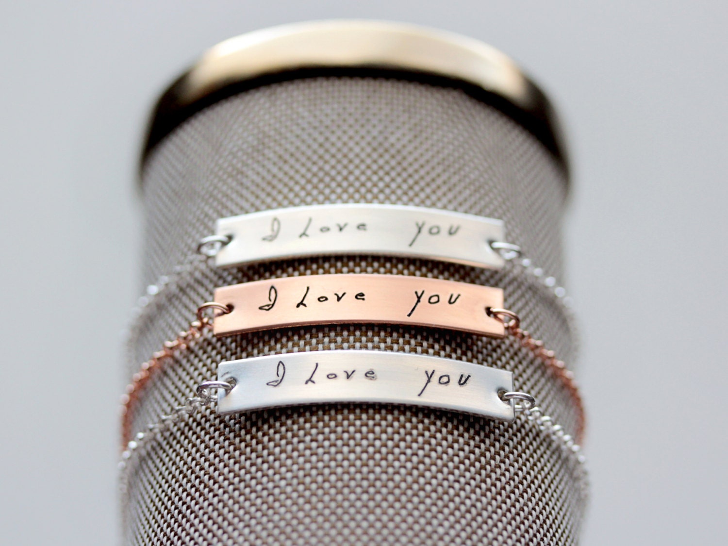 engraved handwriting bracelets