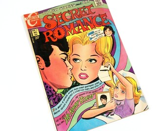 Vintage Comic Book Secret Romance No. 16, Charlton Comics 1971, Vintage Romance, Love and Heartbreak, Pop Art Teen Romance