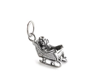 Santa's Sleigh Sterling Silver Charm