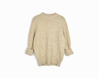 Vintage Marled Wool Sweater in Barley Tan by Woolrich / Tan Sweater / Heritage Sweater - women's large