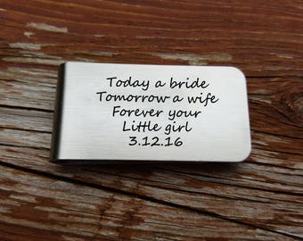 Personalized Money Clip Custom Money Clip Monogram Initial Name Stainless Father of the Bride Gift FOTB Gift Personalized Wedding Gift
