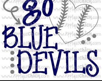 Go Blue Devils Baseball SVG Clipart
