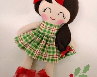 Handmade cloth doll,Christmas gift,Ragdoll,Cloth doll,Fabric doll...Eco-Friendly Doll... sweet ragdoll....READY TO SHIP.