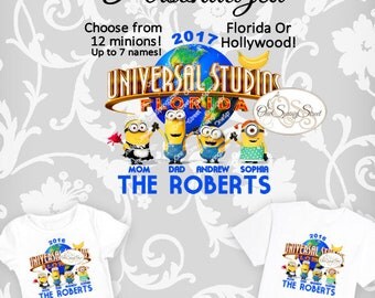 Universal Studios Minion Iron On Transfer Printable Family Vacation PERSONALIZED Matching Family Vacation Trip Group Digital Item # 2070