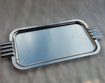 Modern Minimalist Serving Tray Platter with Patina Metal