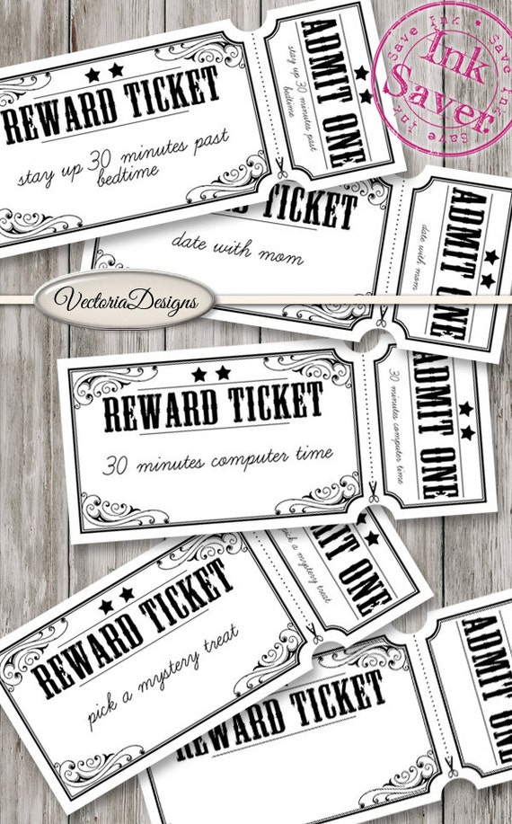 reward tickets for kids printable kids rewards diy good