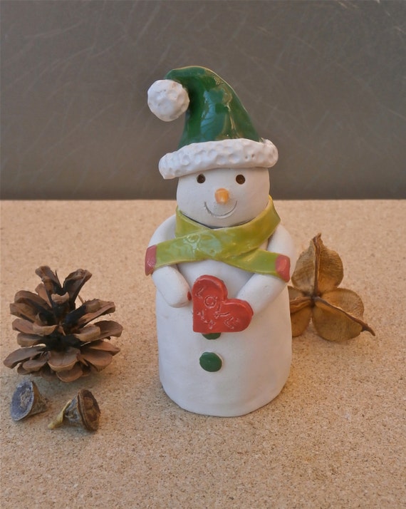 Ceramic snowman figurine