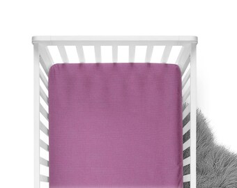 Fitted Crib Sheet - Geranium - Solid Crib Sheet - Flat Crib Sheet - Crib Sheet - Toddler Sheet - Baby Sheet -Solid Purple Fitted Sheet