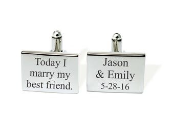 Custom cufflinks, Groom cufflinks, Mens Personalized, Gifts for Him, Stainless steel Cufflinks, groomsman cufflinks, Wedding cufflinks