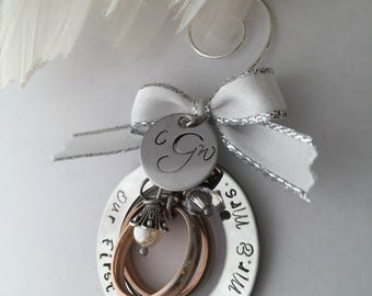 Personalized Wedding Christmas Ornament/Gift for New Couple/ Our First Christmas/ Christmas 2017/ Unique wedding gift/ Bridal Shower Gift