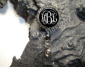 Personalized Badge Reel,Monogram Retractable Badge Holder,Personalized Badge Holder,Rhinestone Badge Holder,Bling Badge,Monogram Badge ID
