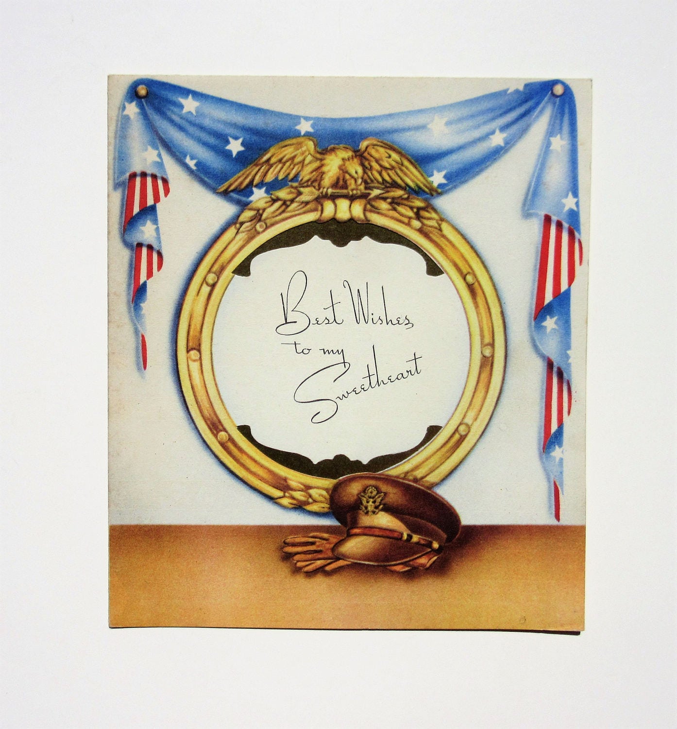 Vintage Unused Military Greeting Card Best Wishes to My