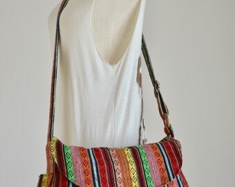 Women Hippie Messenger Bag Handbags Nepali Woven Bag Crossbody Bag Boho Bag Cotton Shoulder Bag Diaper Bag Women Purse (Georgia)