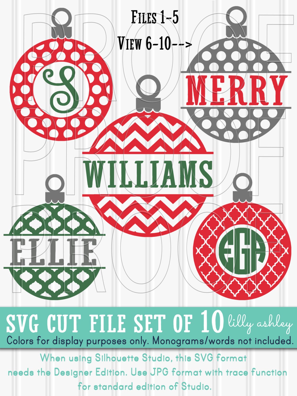 Download Monogram SVG Files Set of 10 ornament cut files blank centers