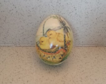 Vintage Paper Mache Easter Egg with Chick