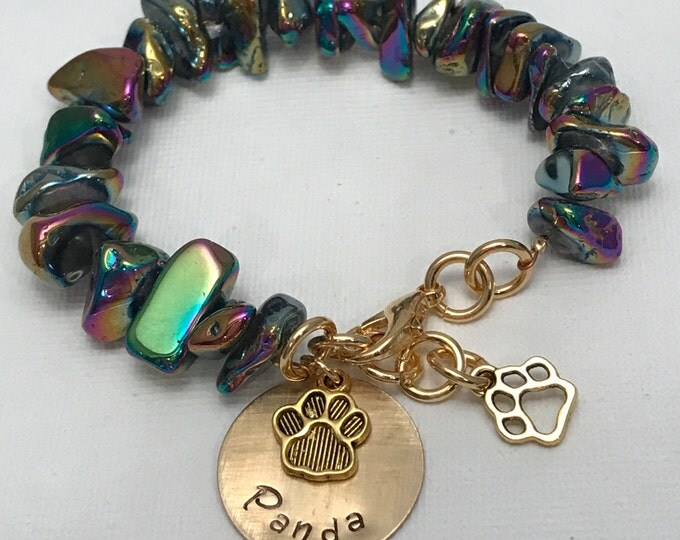 Pet Memorial Wish Bracelet - Lava Bead Rainbow Bridge Bracelet For Pet Loss - View #2