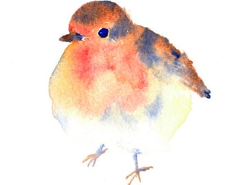 Robin watercolor | Etsy