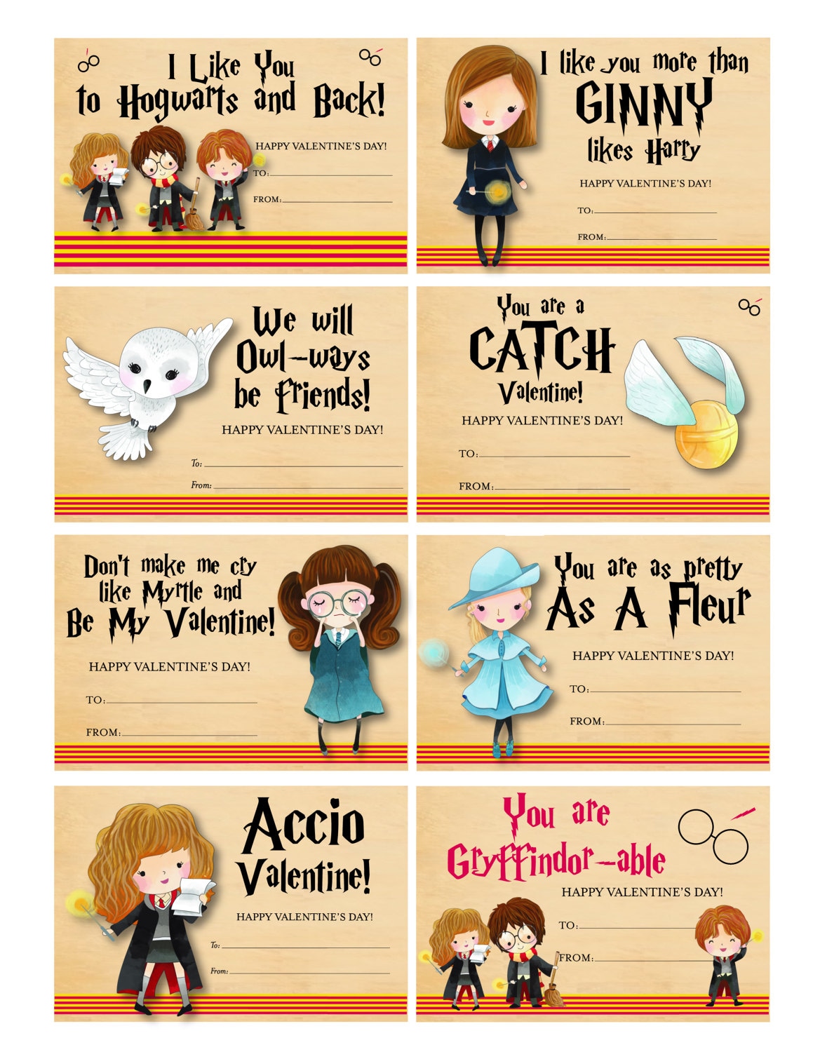 Harry Potter Valentines Harry Potter Valentine Cards Cute