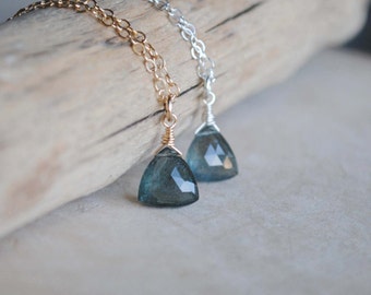 Moss Aquamarine Necklace, Aquamarine Necklace, March Birthstone Necklace, Moss Aquamarine Jewelry